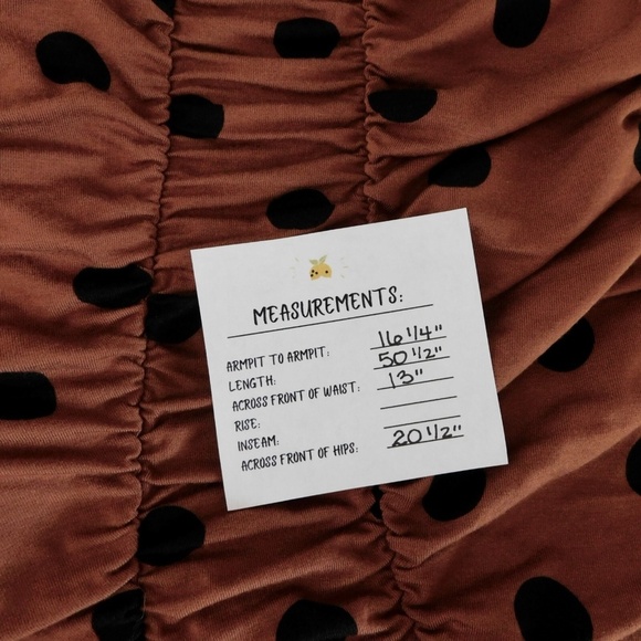 NWT!! ANTHROPOLOGIE Ruched Midi Dress Brown Black Polka Dots Party X-Small - Picture 14 of 14